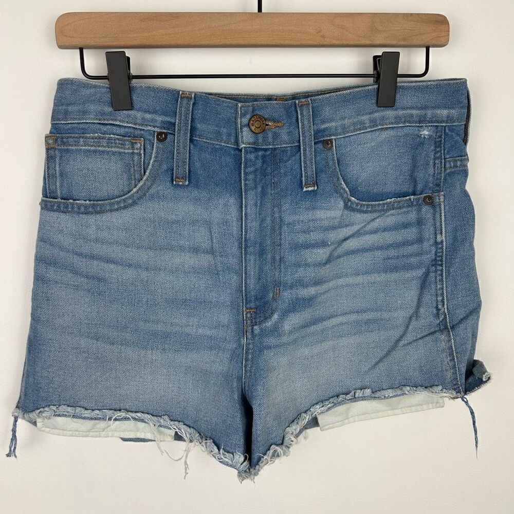 Madewell Women's High Rise Blue Denim Shorts Size 27 cowgirl Zip festival boho